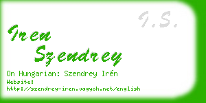 iren szendrey business card